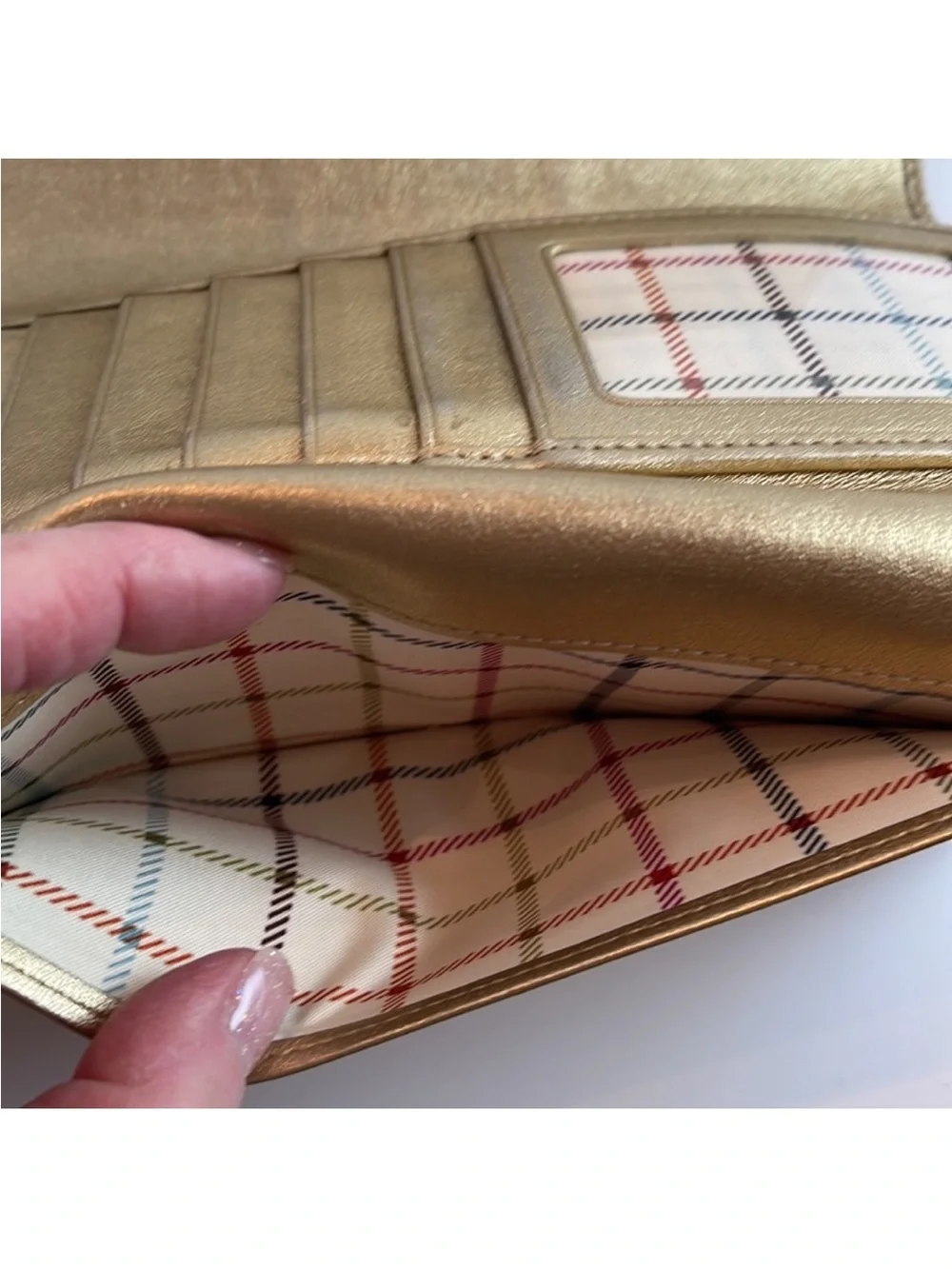 Coach Signature C Gold Canvas & Leather Wallet